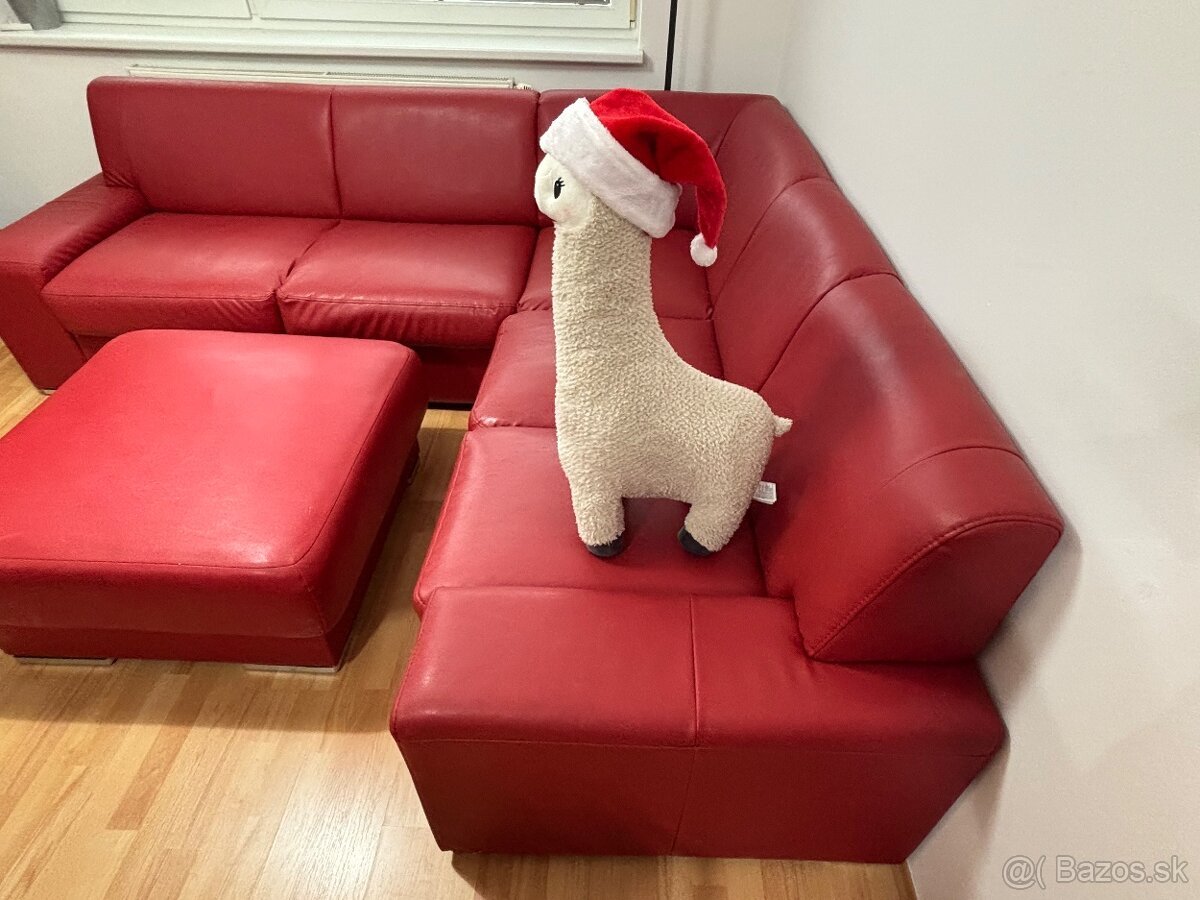 Predám rohovú sedačku + taburet - 9