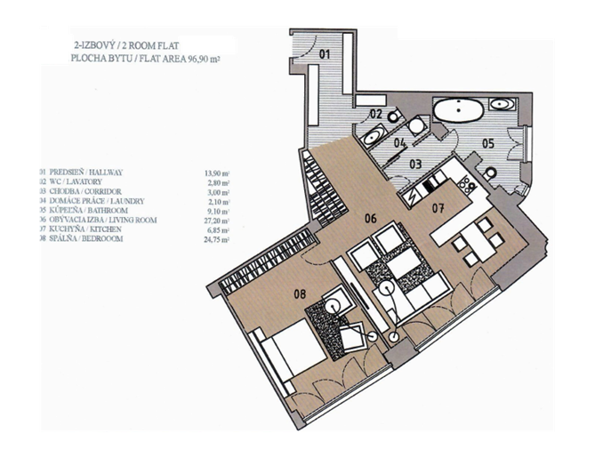Veľkometrážny 2-izbový byt v ikonickej budove City Gate - 9