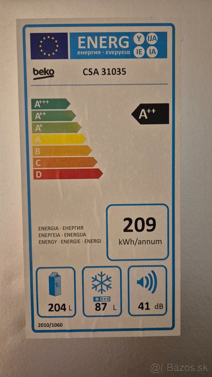 Predam kombinovanu chladnicku 204L s mraziakom 87L - 9