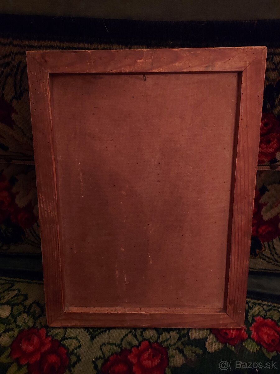 PREDÁM NÁDHERNÝ STAROŽITNÝ OBRAZ HUBÁRA V PRÍRODE. - 9