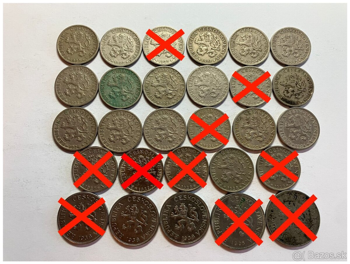 Československo 1918 - 1960 ČSR mince v obyčajnom stave - 9