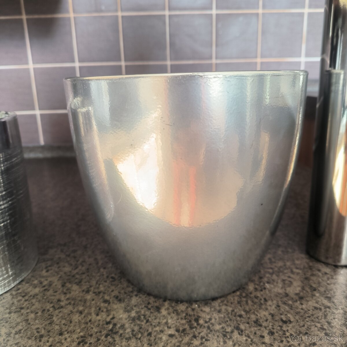 Kvetináče strieborné keramické - 9