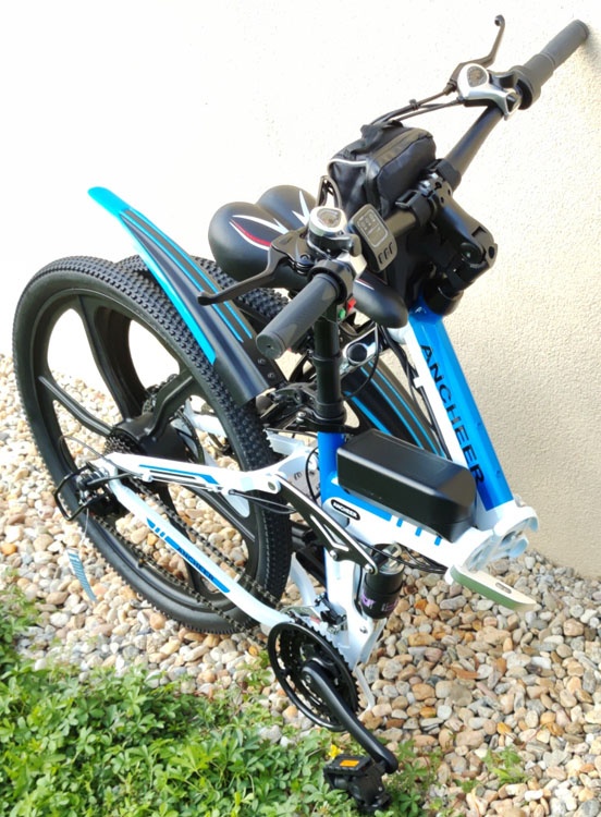 Celoodprúžený skladací ANCHEER 250W ALU rám, Shimano prevody - 9