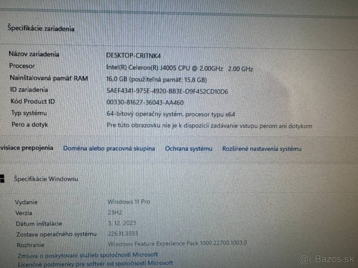 Počítač Acer.Intel Celeron J4005 2x2,00GHz.16gb ram.512SSD - 9