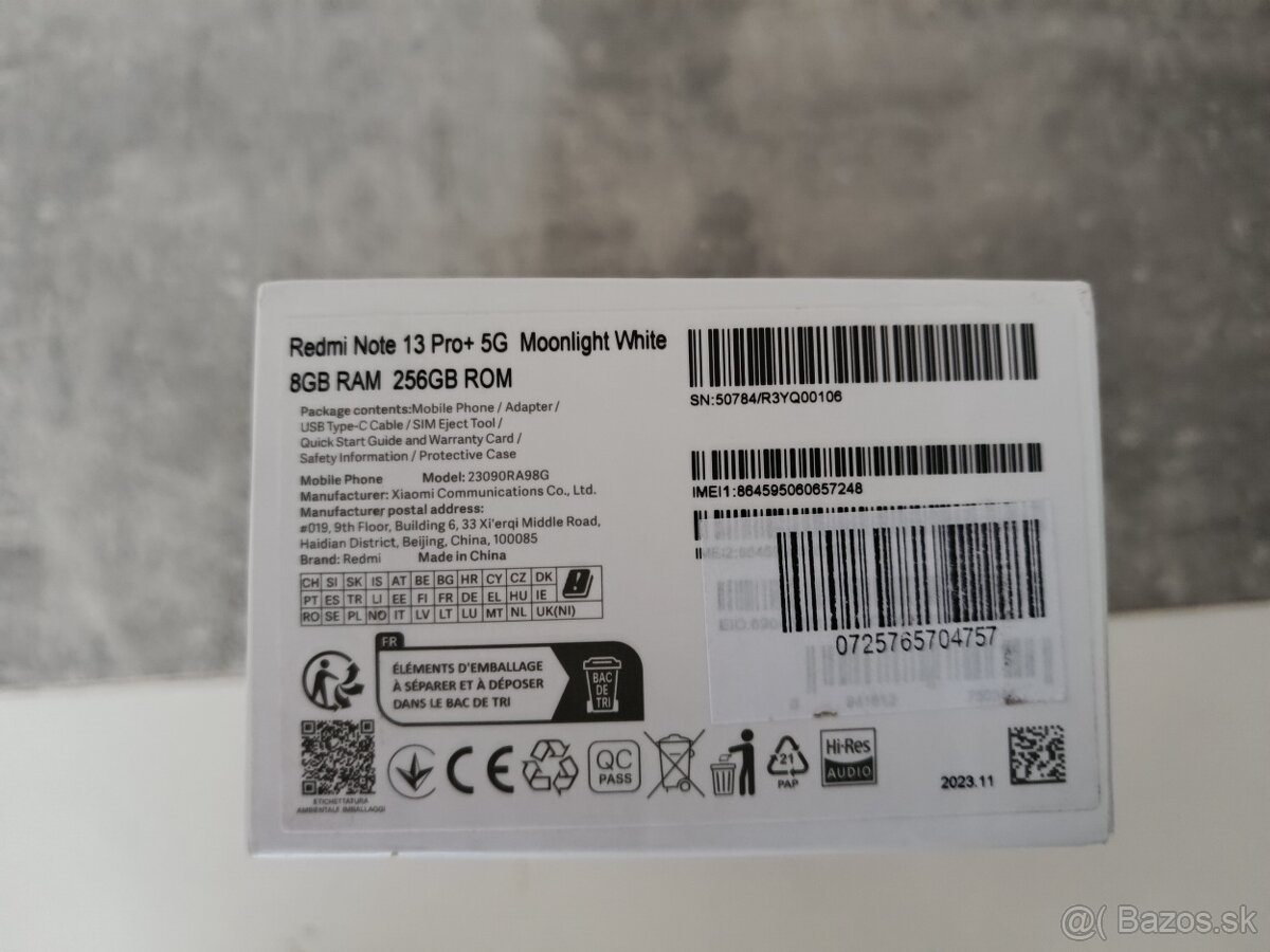 Xiaomi Redmi Note 13pro5g+ 8/256g - 9