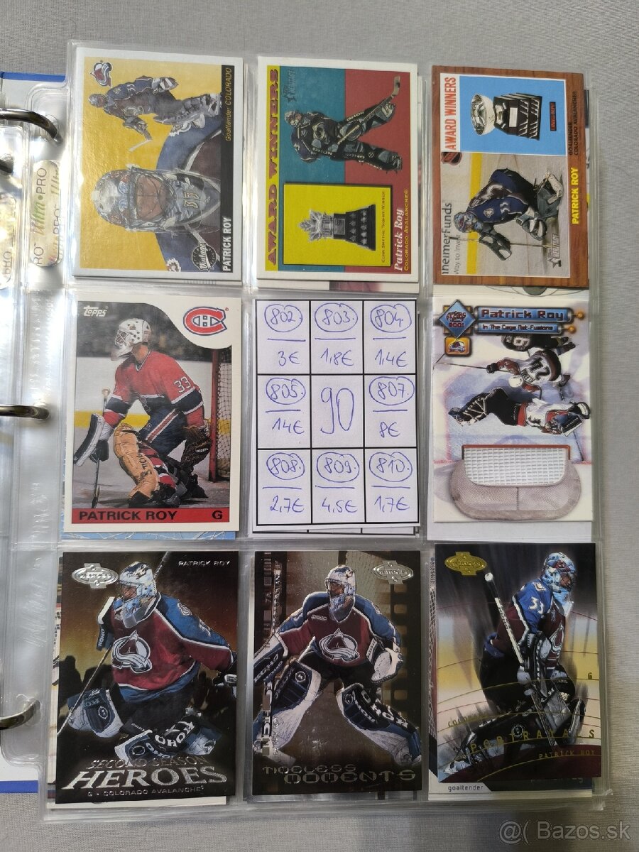 Hokejové kartičky - Patrick Roy 4 - 9