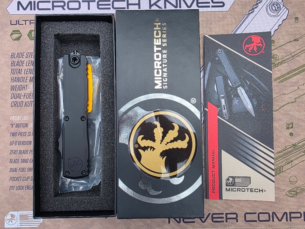 Microtech Ultratech ZBP Black Hellhound Blade - 9