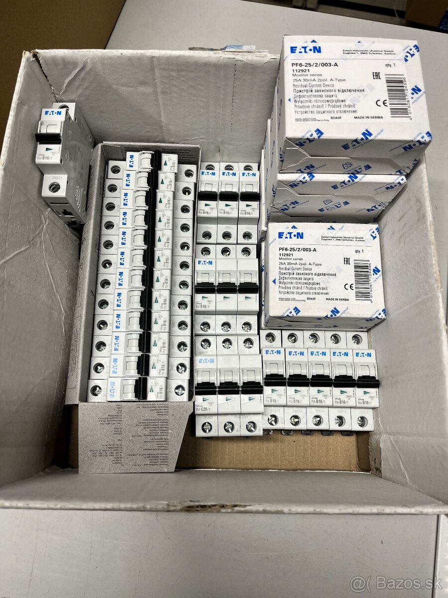 EATON, prúdové chrániče, ističe, rozvádzače, elektromaterial - 9