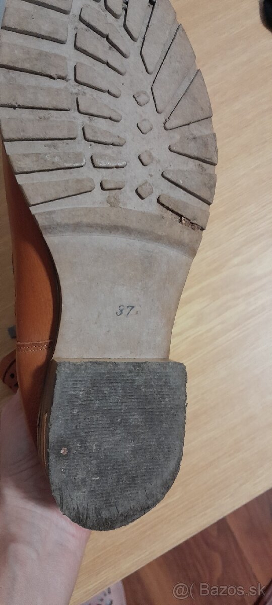 Kotnikové čižmy, kožené, veľ. 37 - 9