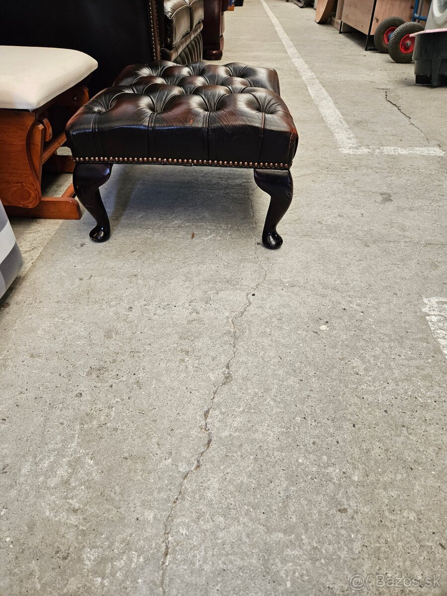 CHESTERFIELD ŠTÝL,KOŽENÁ SEDAČKA DVOJFAREBNÁ - 9