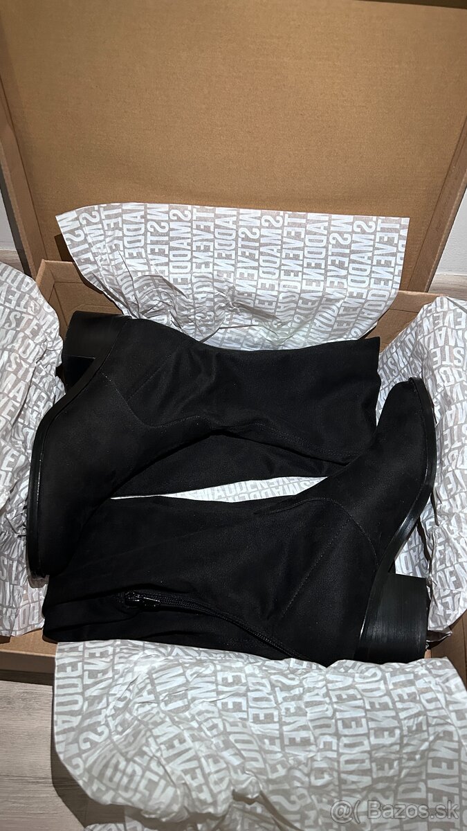 Semišové kozačky Steve Madden - čierne, vel. 37 - 9