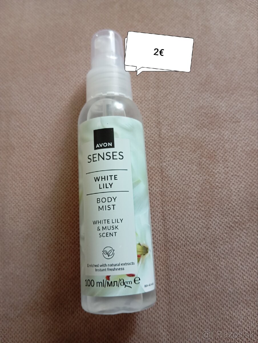 Nové dámske vône Avon a telový sprej Oriflame, ceny od 2€ - 9