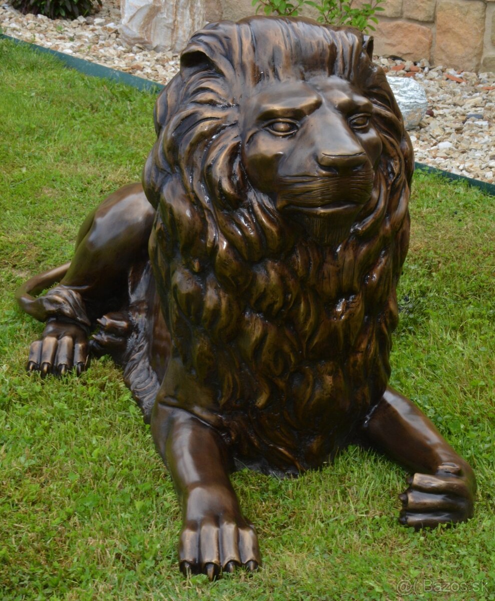 Zámecké bronzové sochy - Lvi - pár - 9