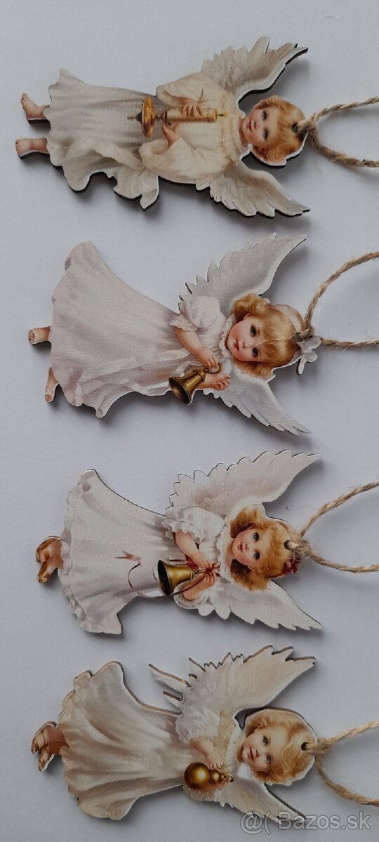 Vianočné drevené stromčeky, ozdoby - 9