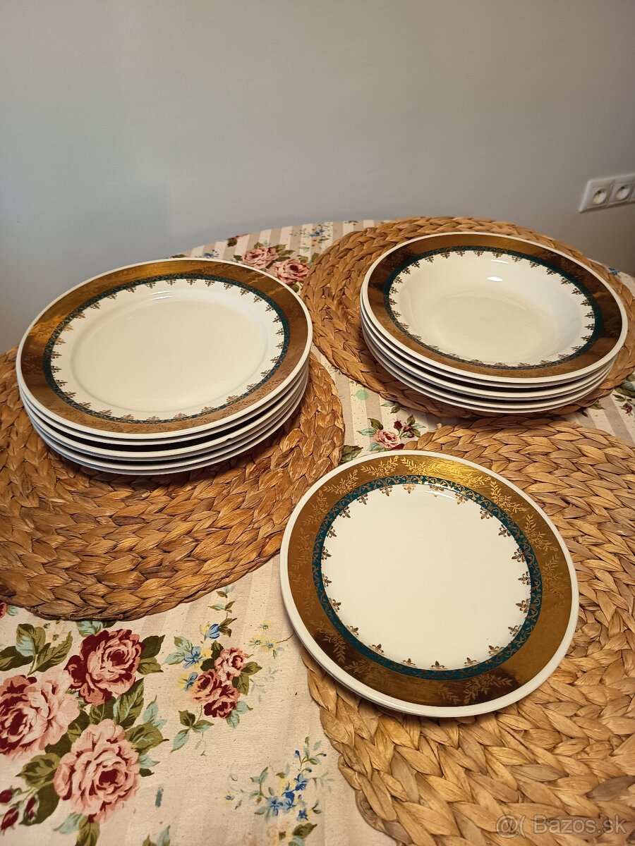 Obedova suprava zeleno-zlata, porcelan - 9