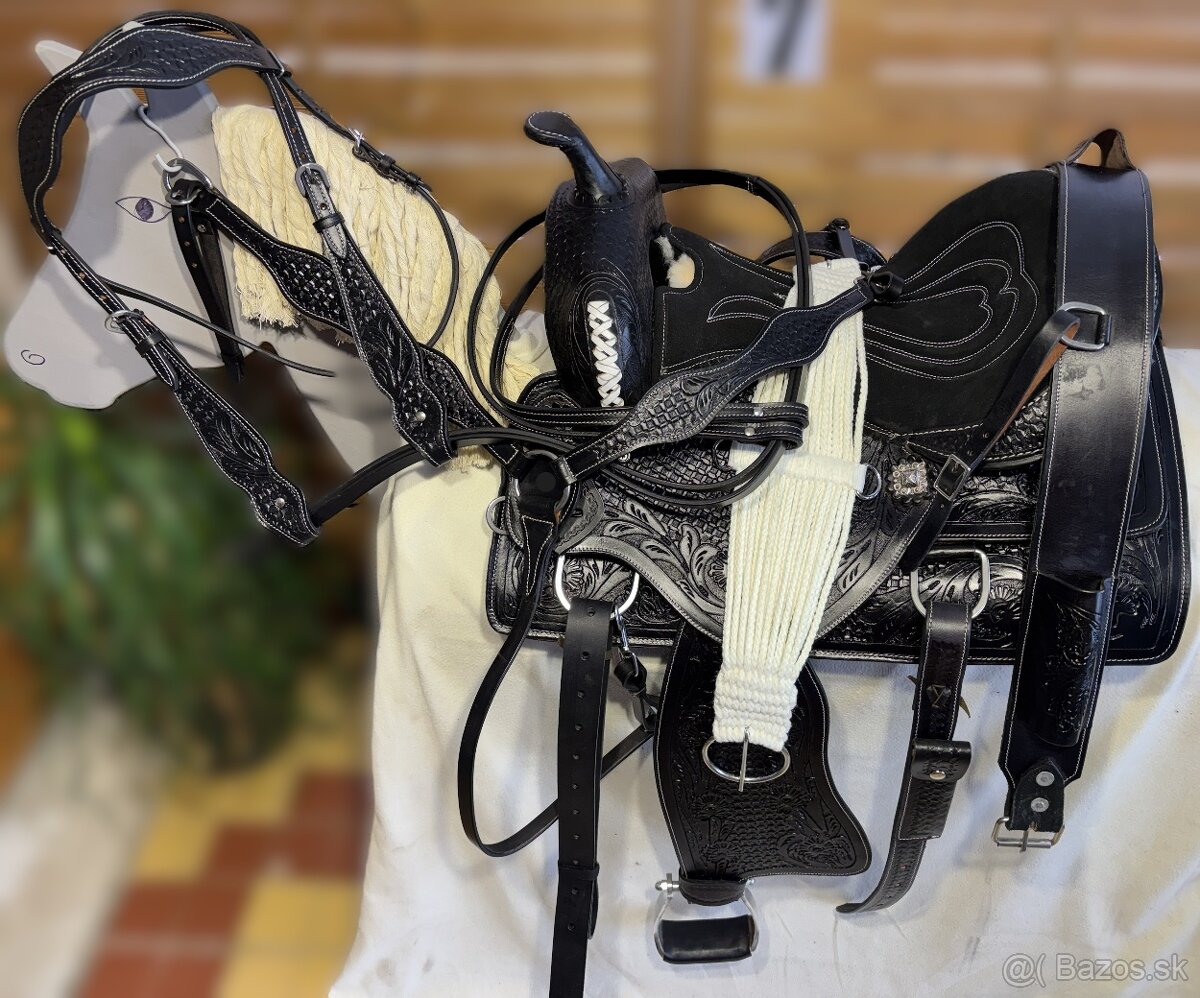 Westernový sedlový komplet 7) černý - 9