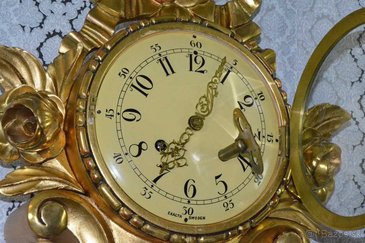 Starožitné kartelové hodiny Exacta - 9