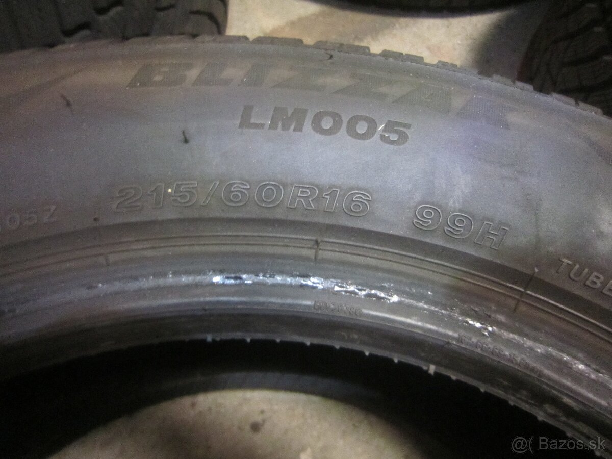 215/60R16 zimne pneu Dunlop 2x a Bridgestone 2x - 9