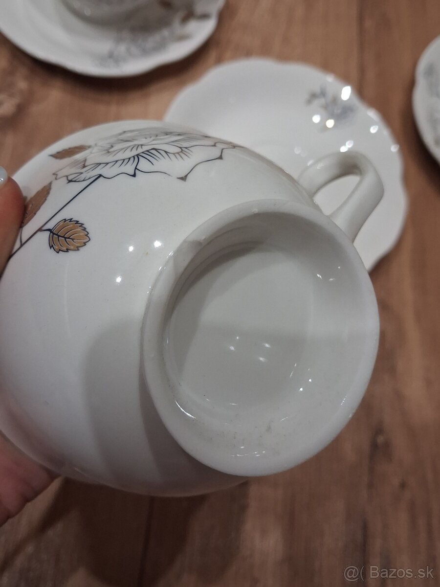 Porcelánová čajová sada - šálky + podšálky - 9