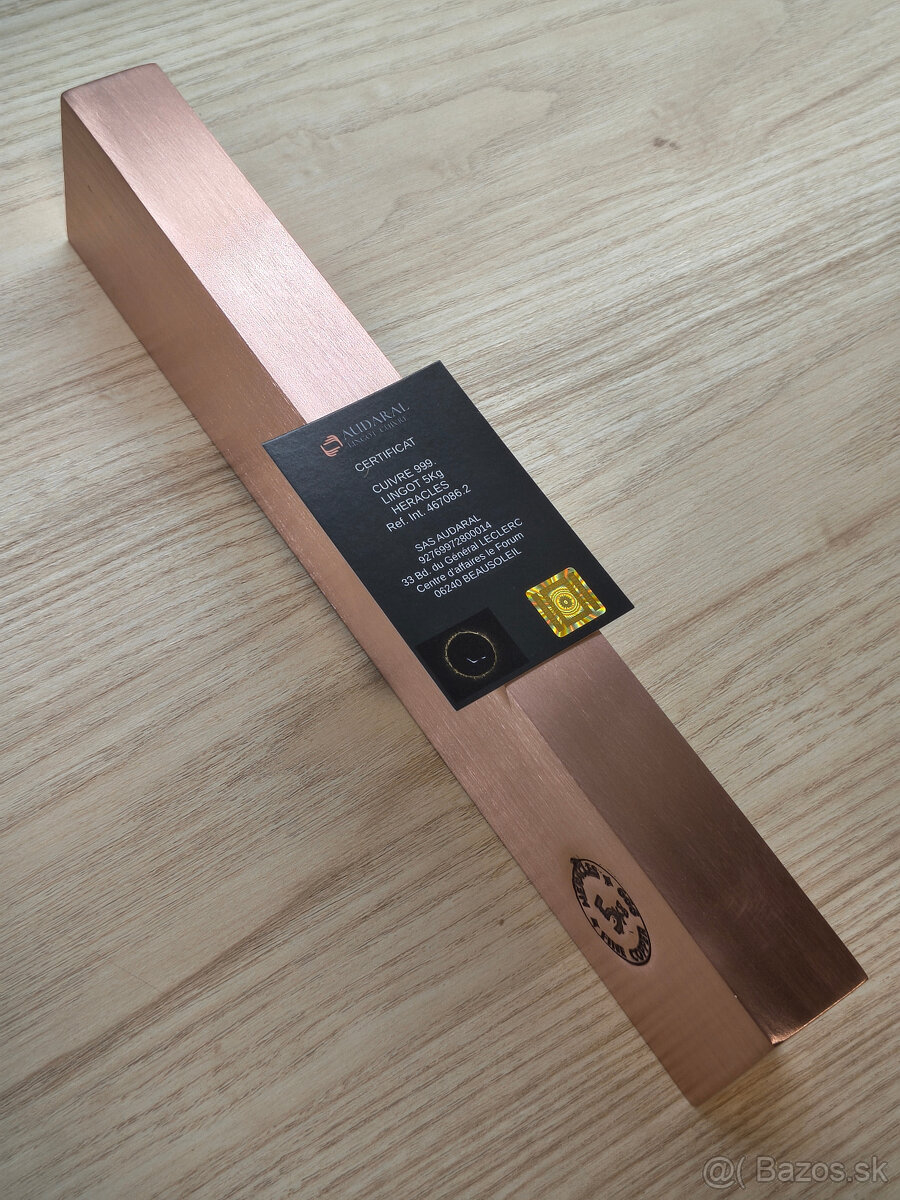 5kg medená investičná tehla/ingot .999 - 9