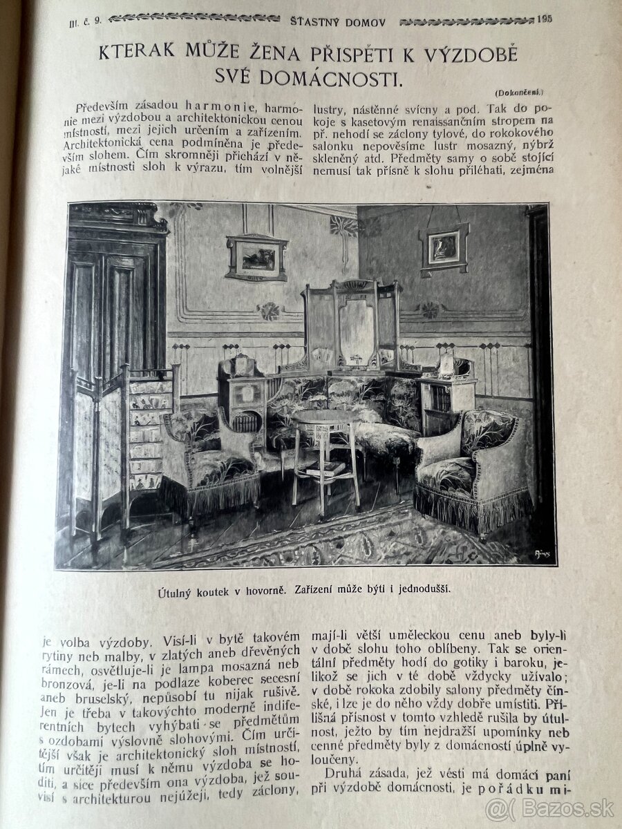 Časopis Šťastný domov - kompletný III. ročník (1906 - 1907) - 9