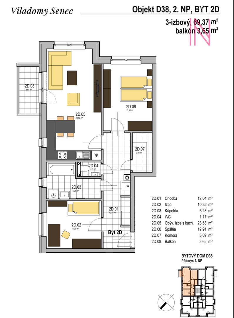 3 izbový byt v Senci s balkónom - 9