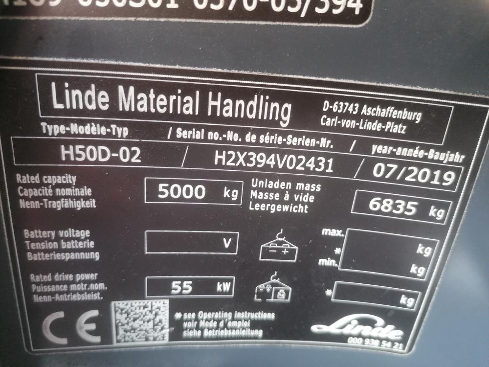 LINDE H50D-02 pozicionér + boční posuv 2019 váha rezervace - 9