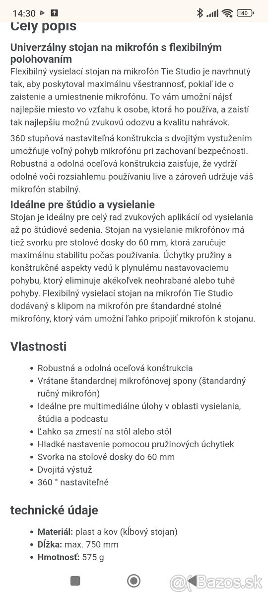 Tie Studio flexibilný broadcastingový stojan - 9