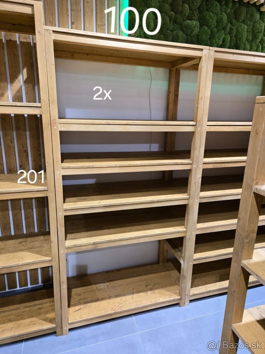 NOVÁ CENA - Drevené regále - obchod - 9