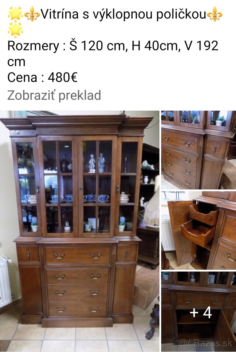 Rustikálna vitrína masív - 9