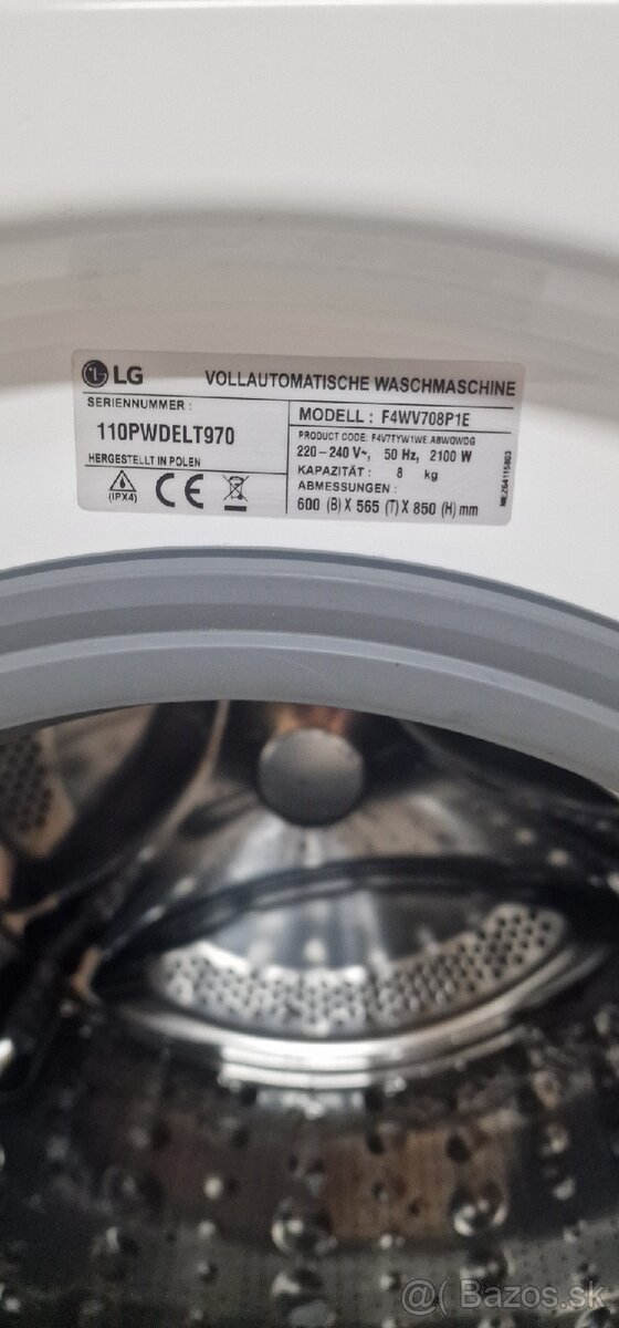 LG ThinQ 8kg práčka - 9