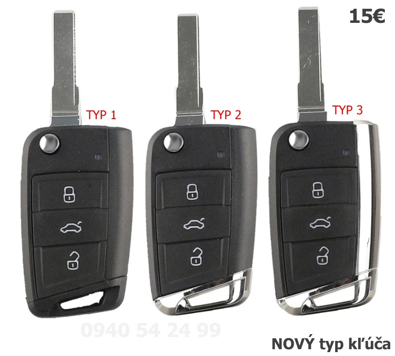 VW SEAT ŠKODA obal kľúča - 9