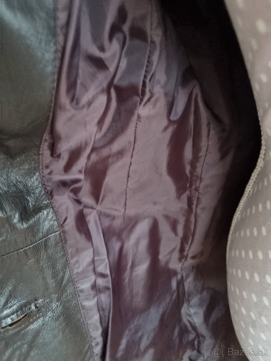 tmavohnedý kožený kabát veľ. 36/38 - 9