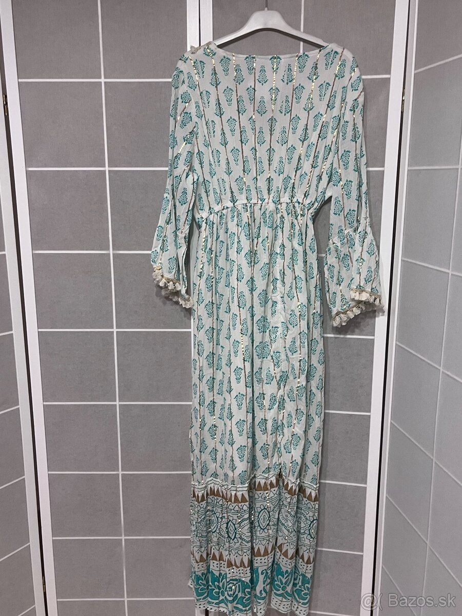 Zelené dlhé šaty - 9