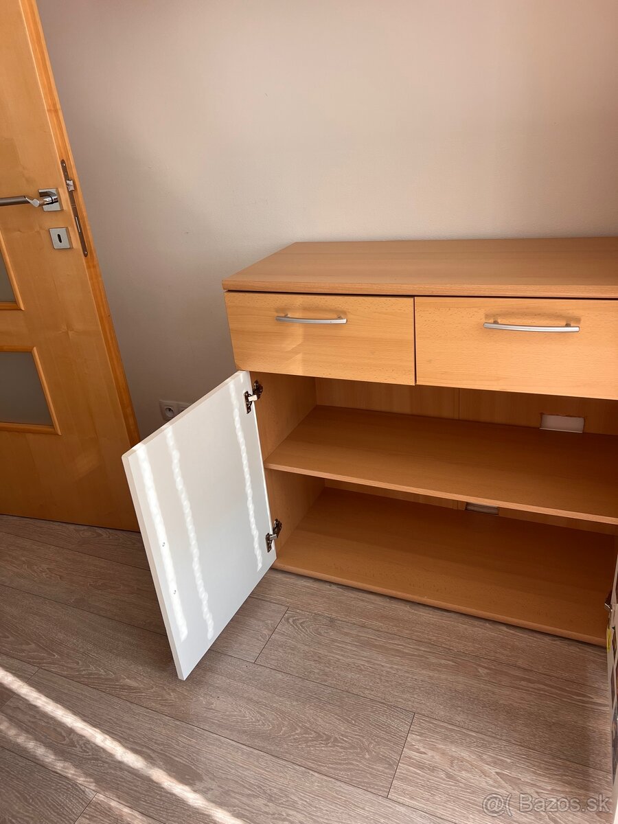 Zostava nábytku- 4 kusy- komoda+vitrína+skrinka+polica - 9