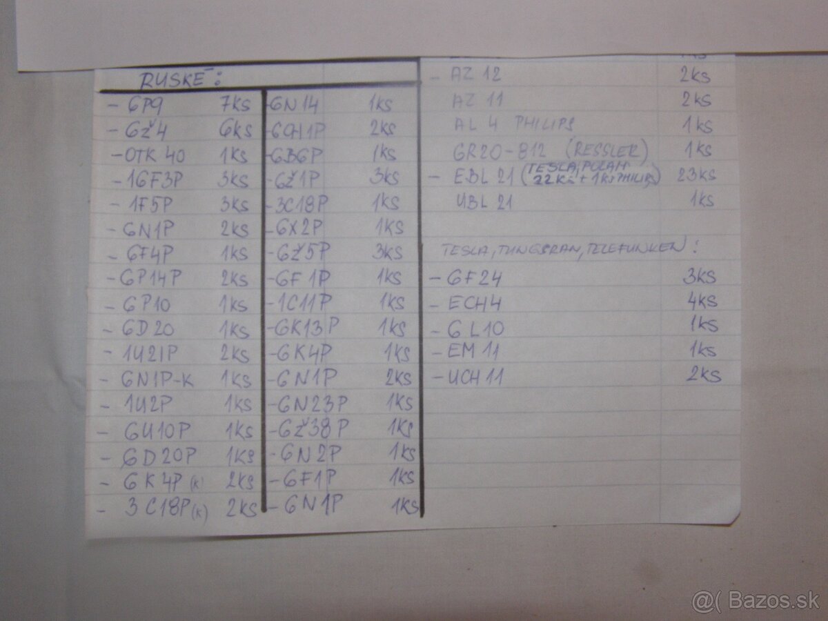 Elektrónky cca 500 kusov+21TE31,pätice,relé,konektory - 9