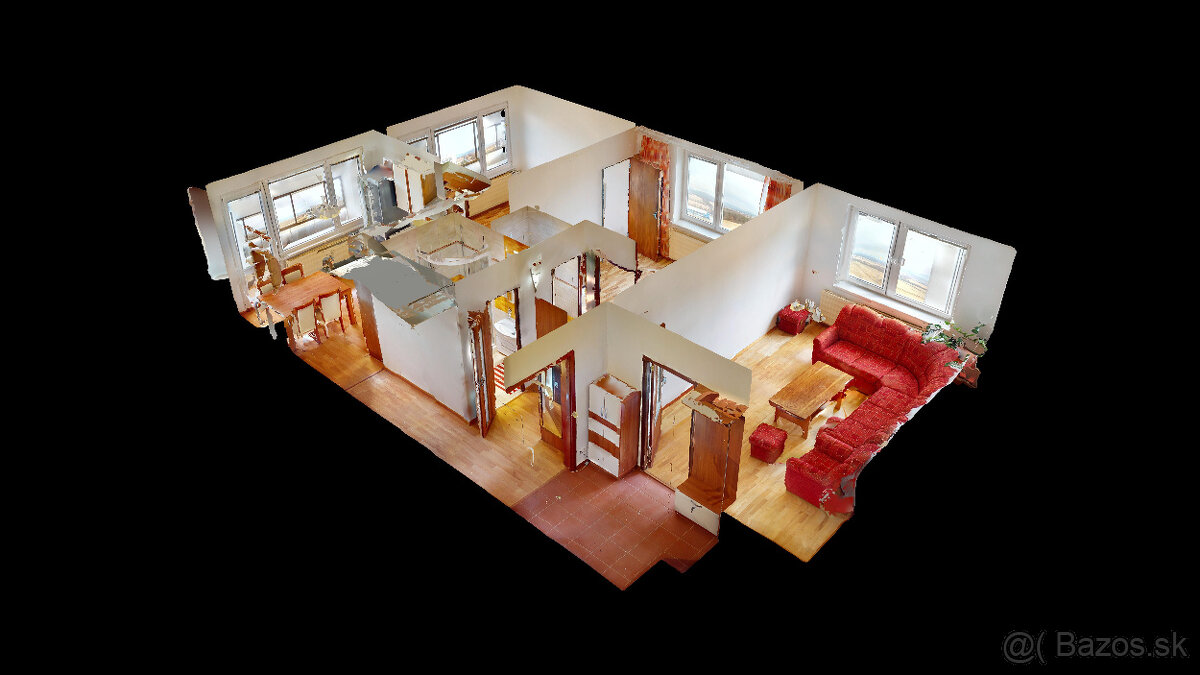 Na predaj veľký (75m2) 2- izbový byt prerobený na 3-izbový - 9