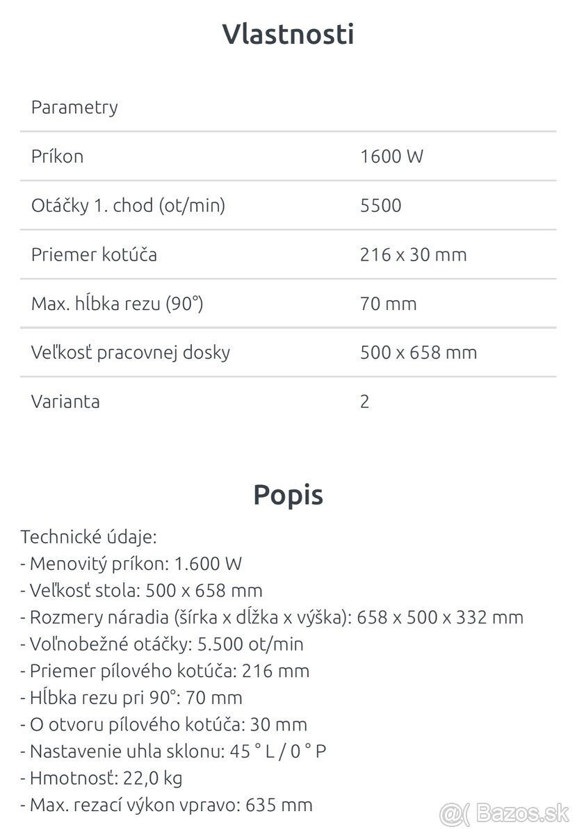 Stolná okružná píla BOSCH + Pracovný stôl - 9