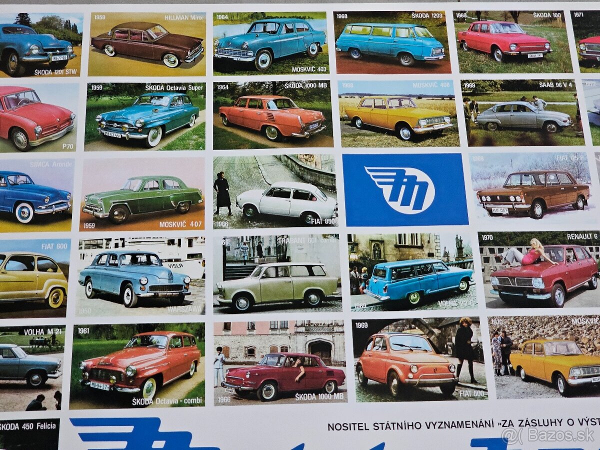 plakát mototechna motokov Volha škoda fiat tatra trabant VAZ - 9