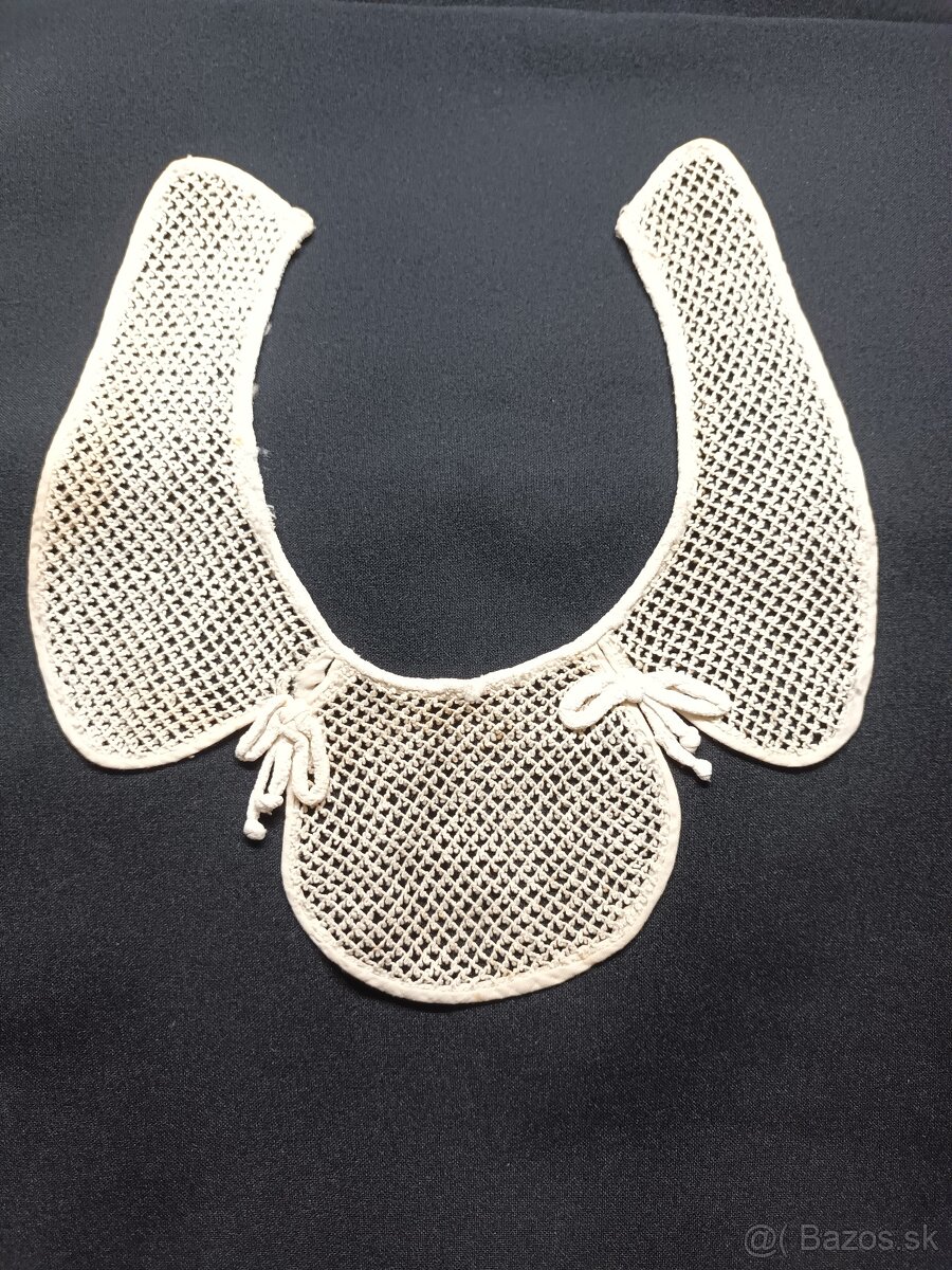 Originál . starožitné ecru čipkové golieriky - 9