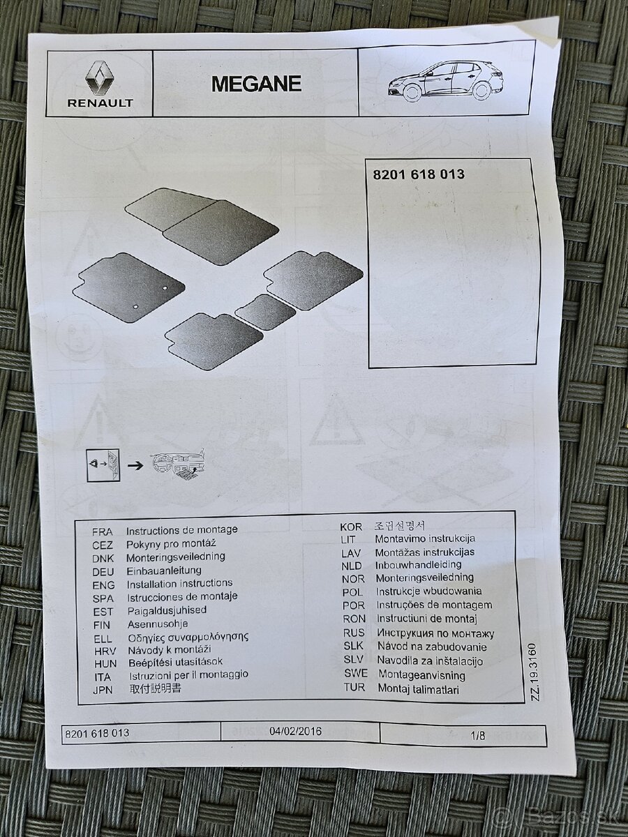 Gumené rohože Renault Megane 4 originálne - 9