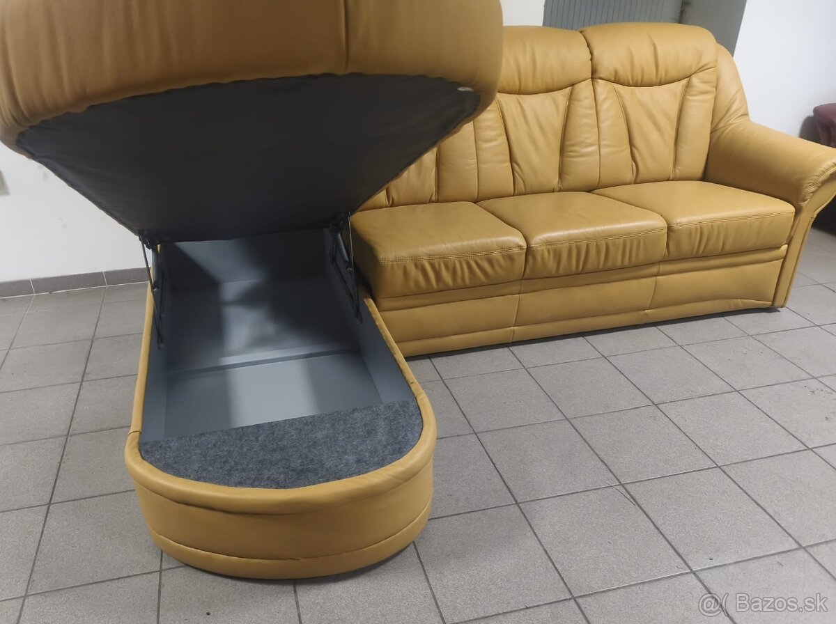 Kožená rohová sedacia súprava - ako NOVÁ, BEZ POŠKOZENIA - 9
