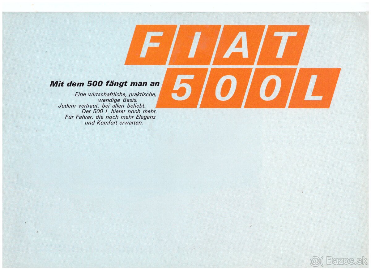 prospekty FIAT: 1100, 500L, 850 SPORT SPIDER, 850 - 9