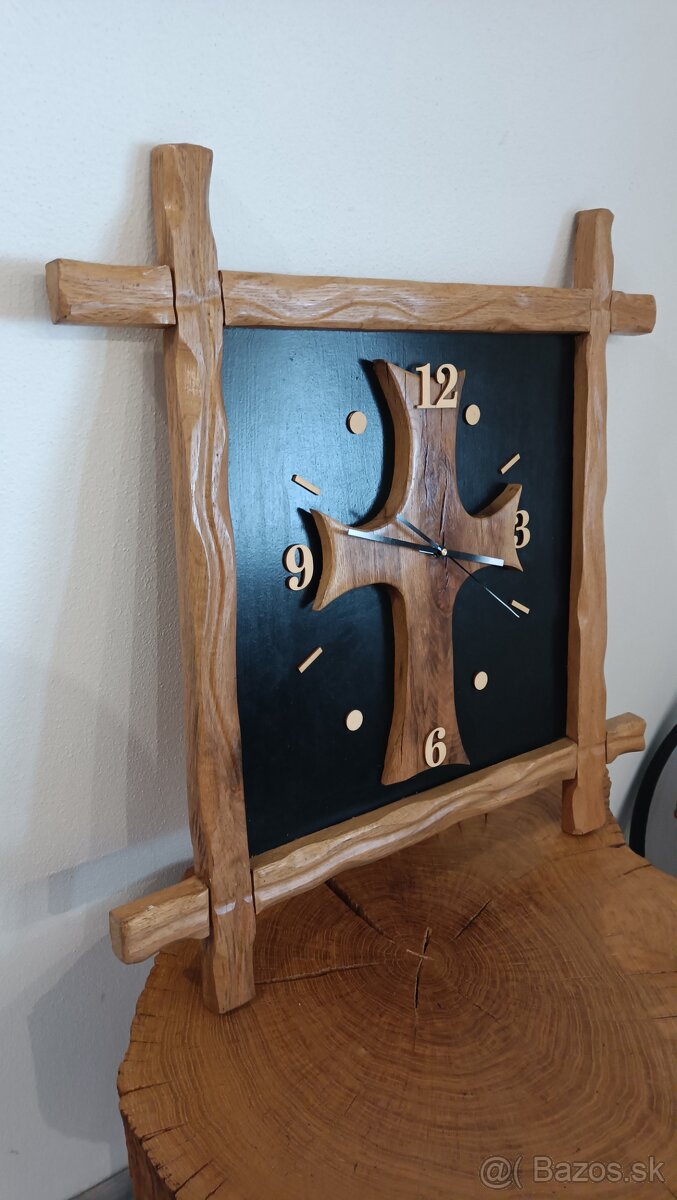 Drevo Dub Orech Nástenné hodiny - 9