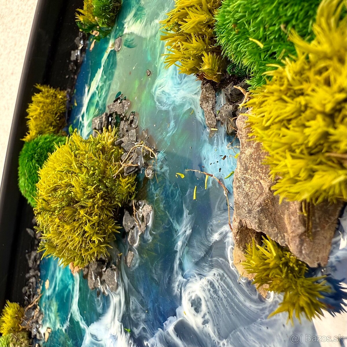 Machový obraz s epoxidom a drevom z očkového topoľa 63,5cm - 9