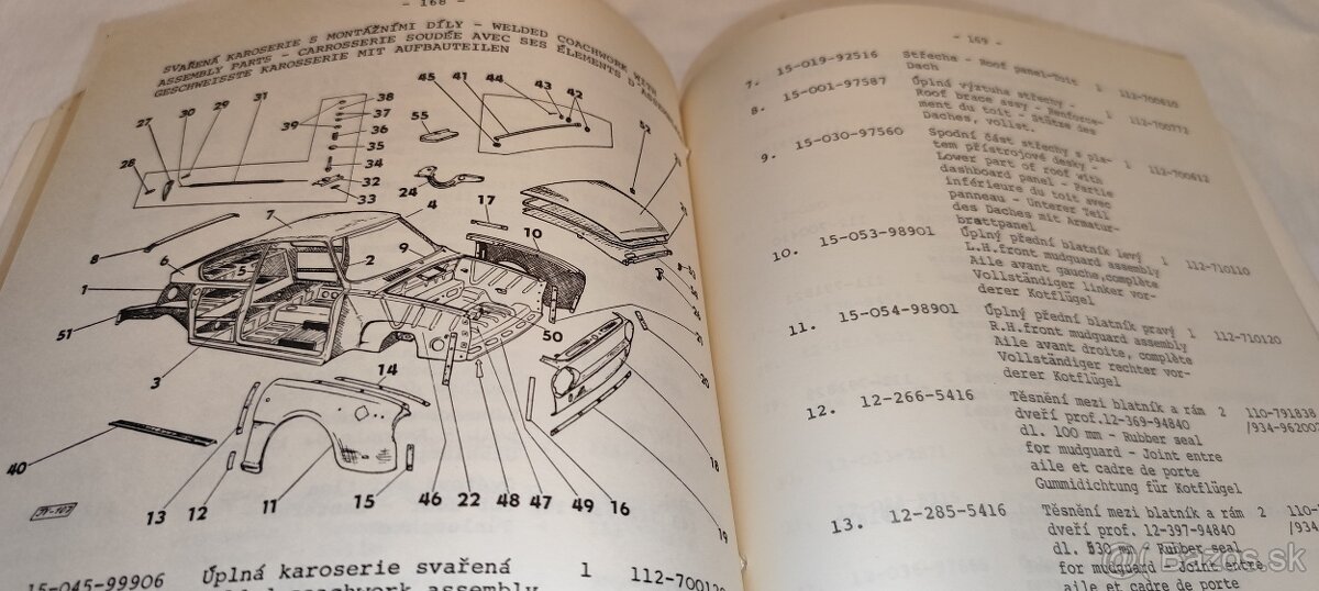 ŠKODA 110R – katalog seznam náhradních dílů Š110R - 9