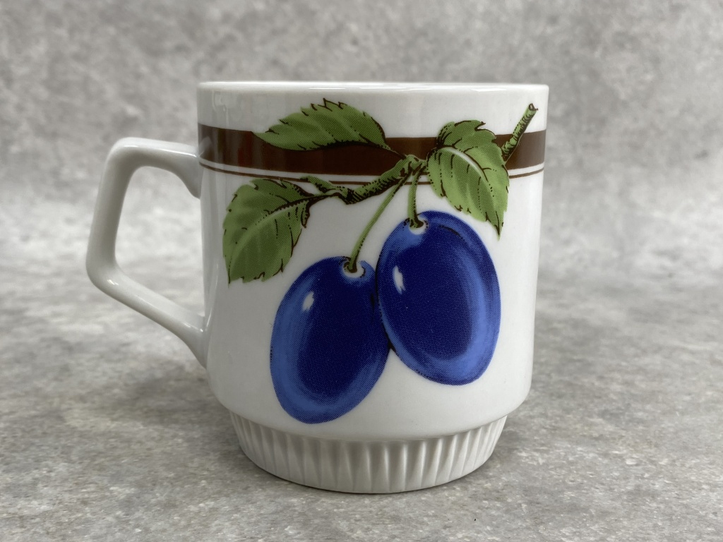 vintage ľudové šálky ovocie - 9