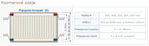 Radiátorový panel, radiátor Korad 33K 600 x 1000 mm - 9