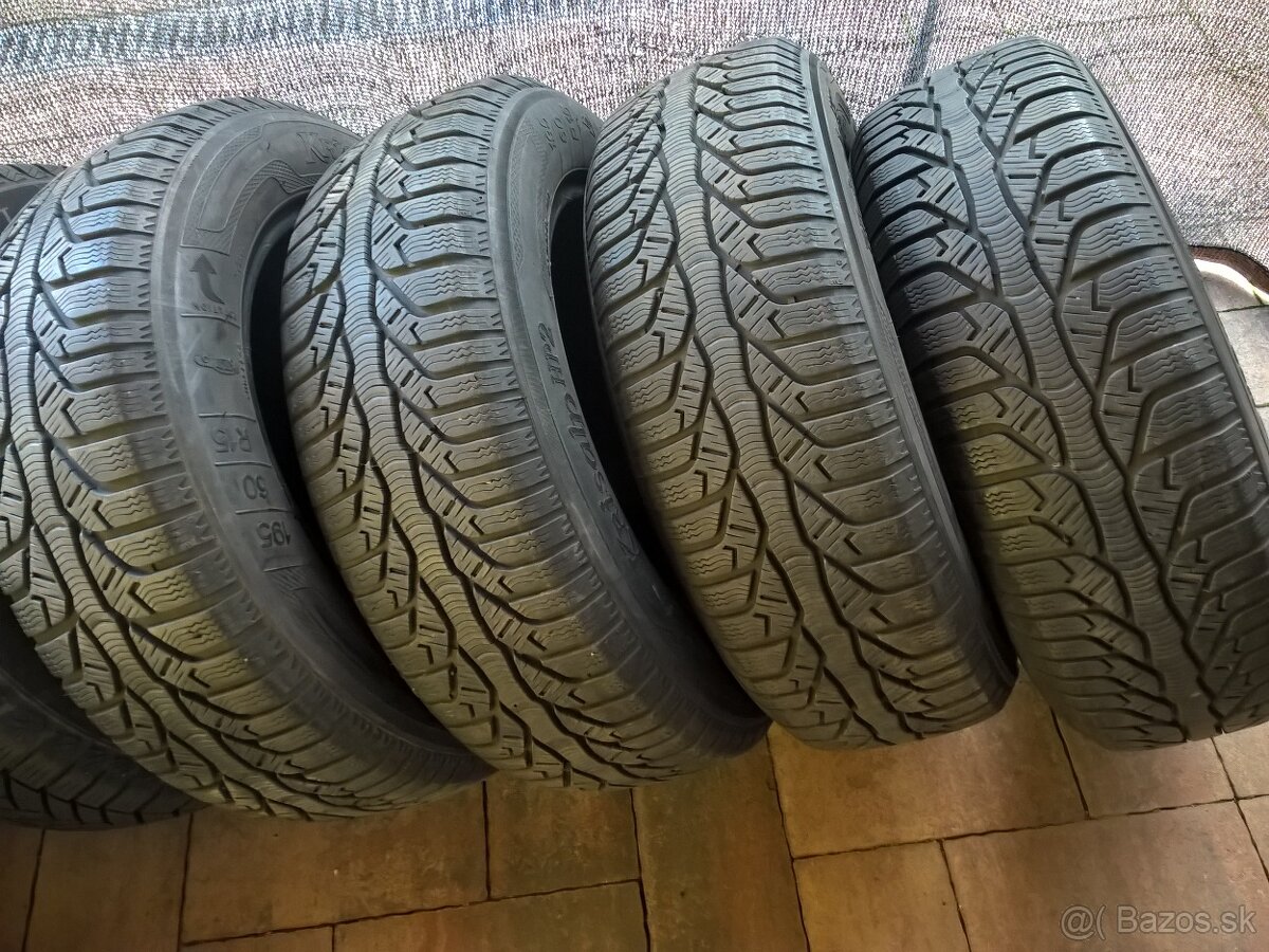 4 ks ZIMNÉ 195/60 R15 88T KLEBER cca 7 mm - LEN 20,- €/kus - 9