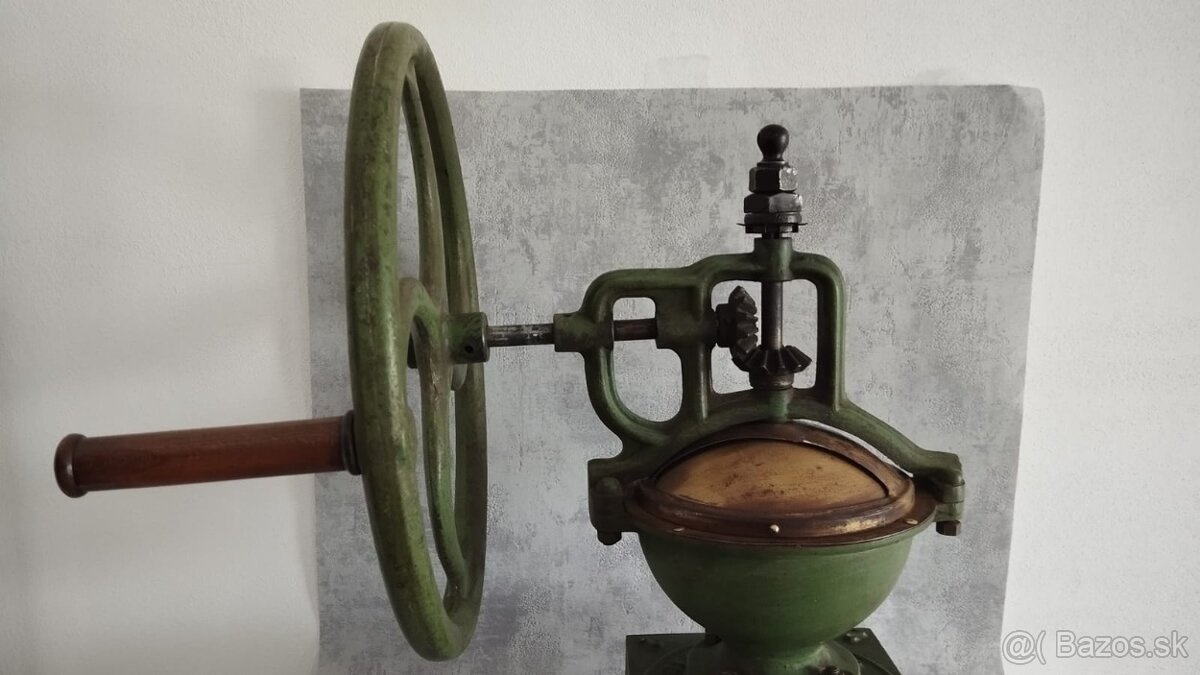 vELMI STARÝ Mlyncek na kávu Leinbrock IDEAL no.2 s rumpálem - 9